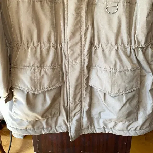 Vtg LL Bean Mens Tall XL Field Coat Utility Primaloft Lined Brown Hood Parka